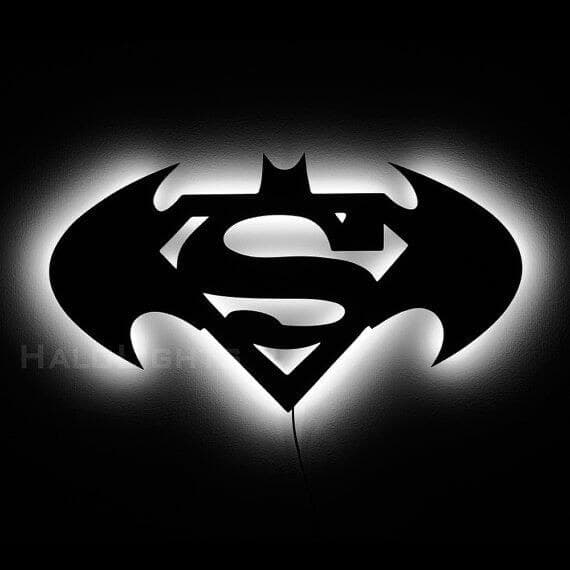 Hero Duo LED Sign, a finished led wall art piece on a wall